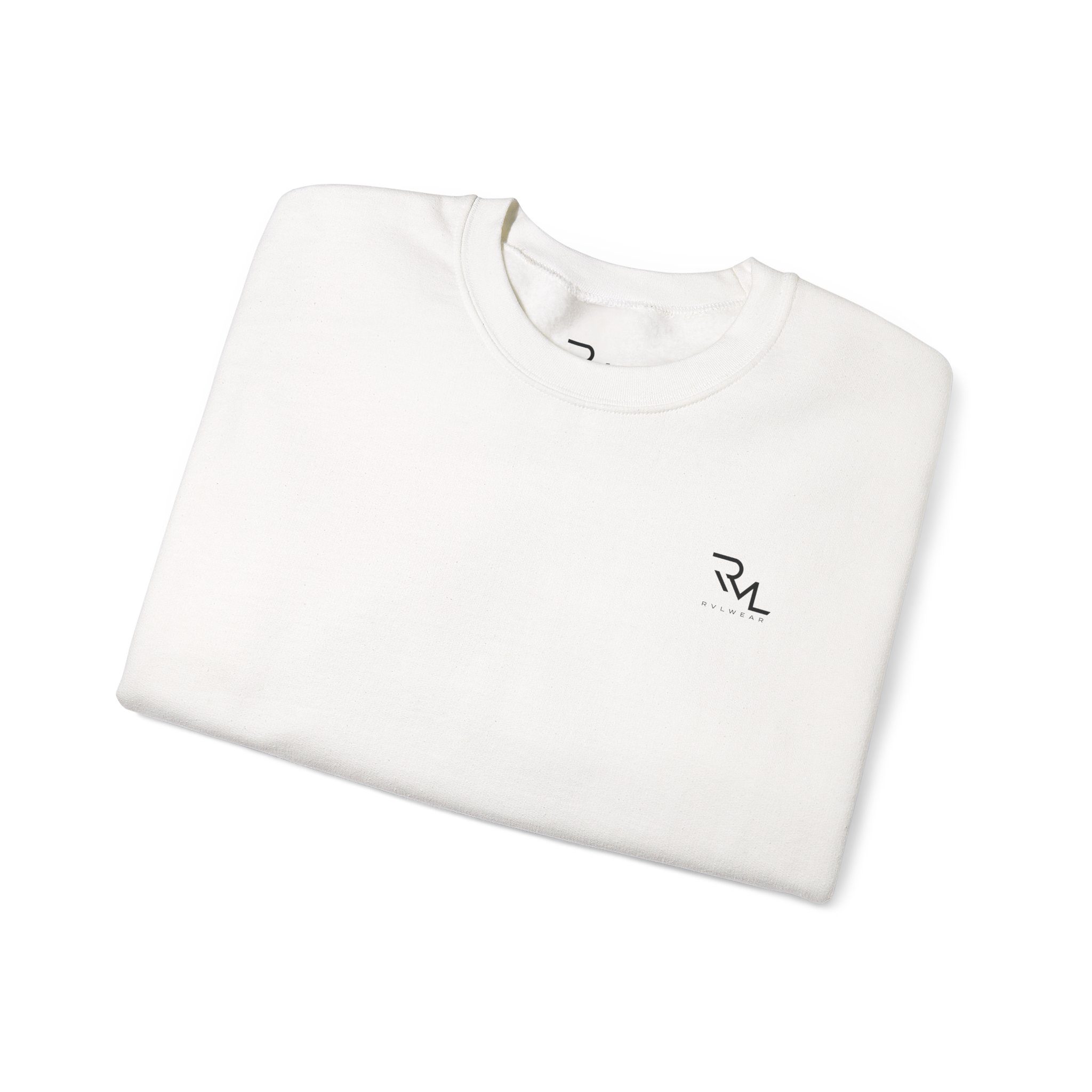 RVL Apparel Co. Crewneck Sweatshirt — Minimal Logo White Pullover - Image 4