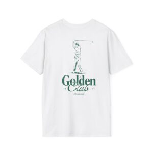 Golden Club T-Shirt — Minimal Leaf Logo Tee