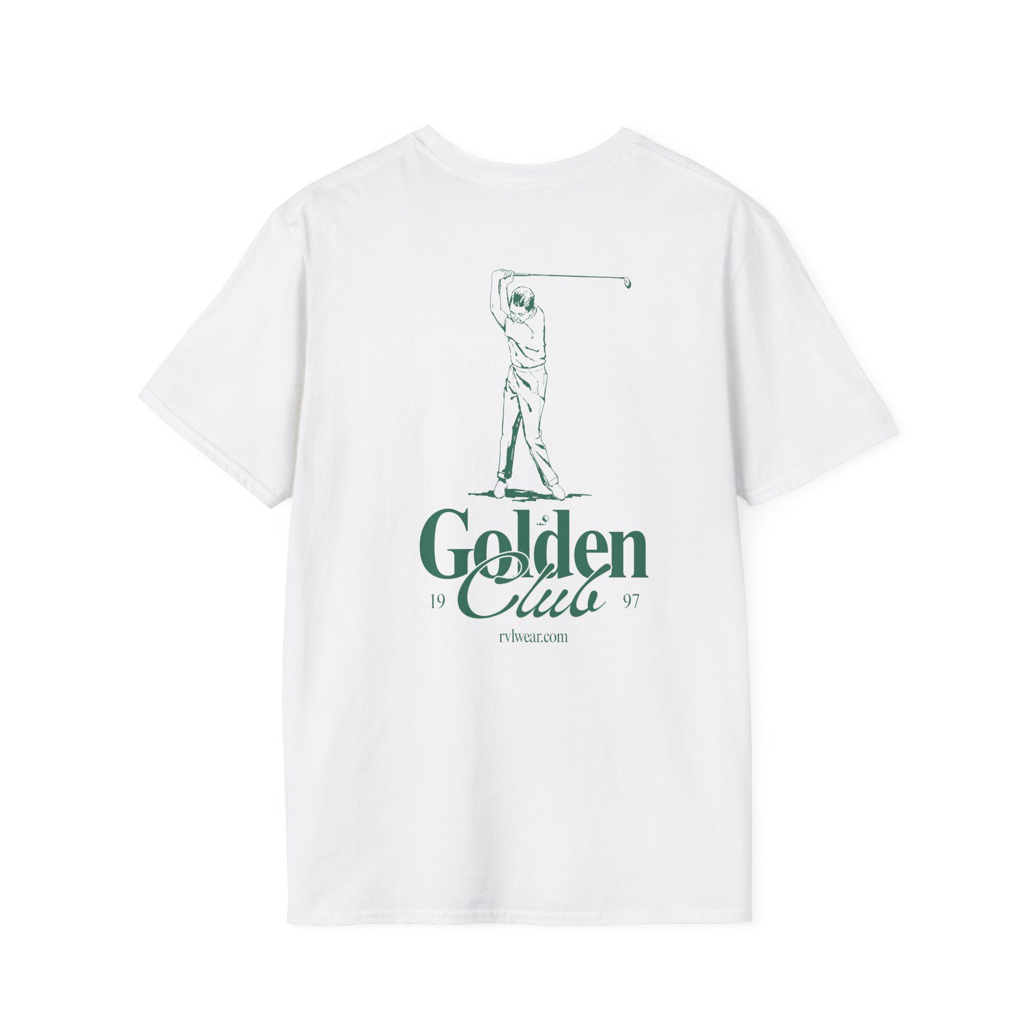 Golden Club T-Shirt — Minimal Leaf Logo Tee