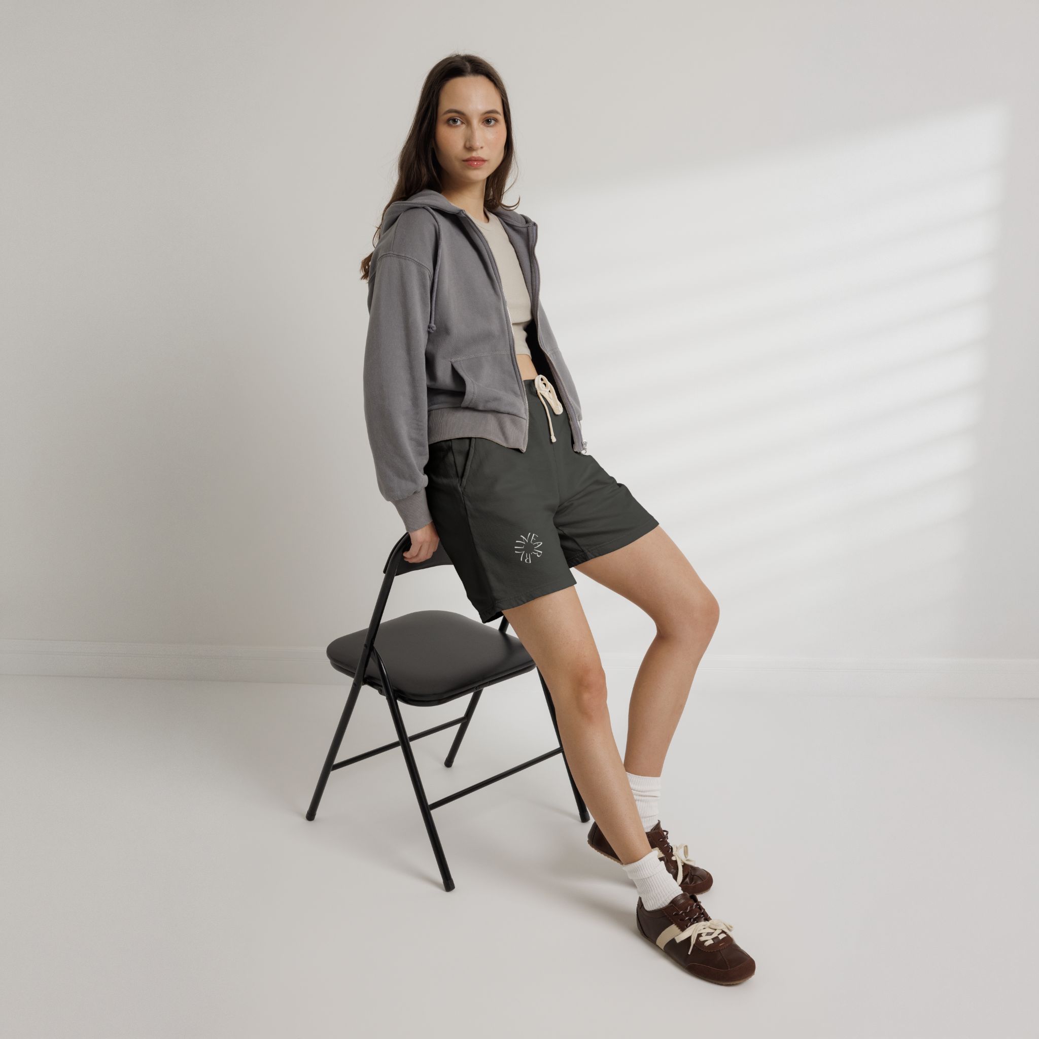 Lightweight Fleece Sweat Shorts — Minimal Sunburst Pocket Graphic - Image 9