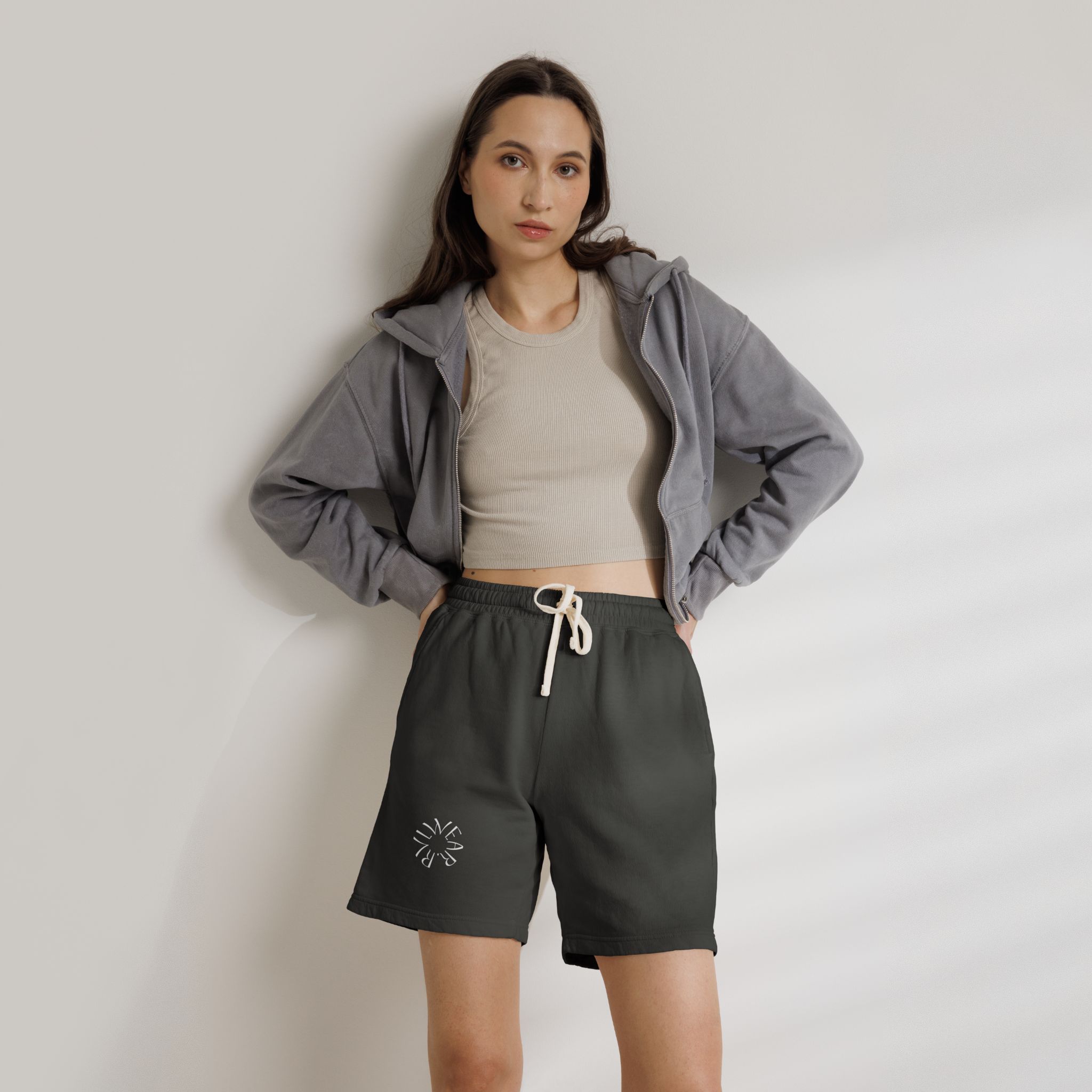 Lightweight Fleece Sweat Shorts — Minimal Sunburst Pocket Graphic - Image 10