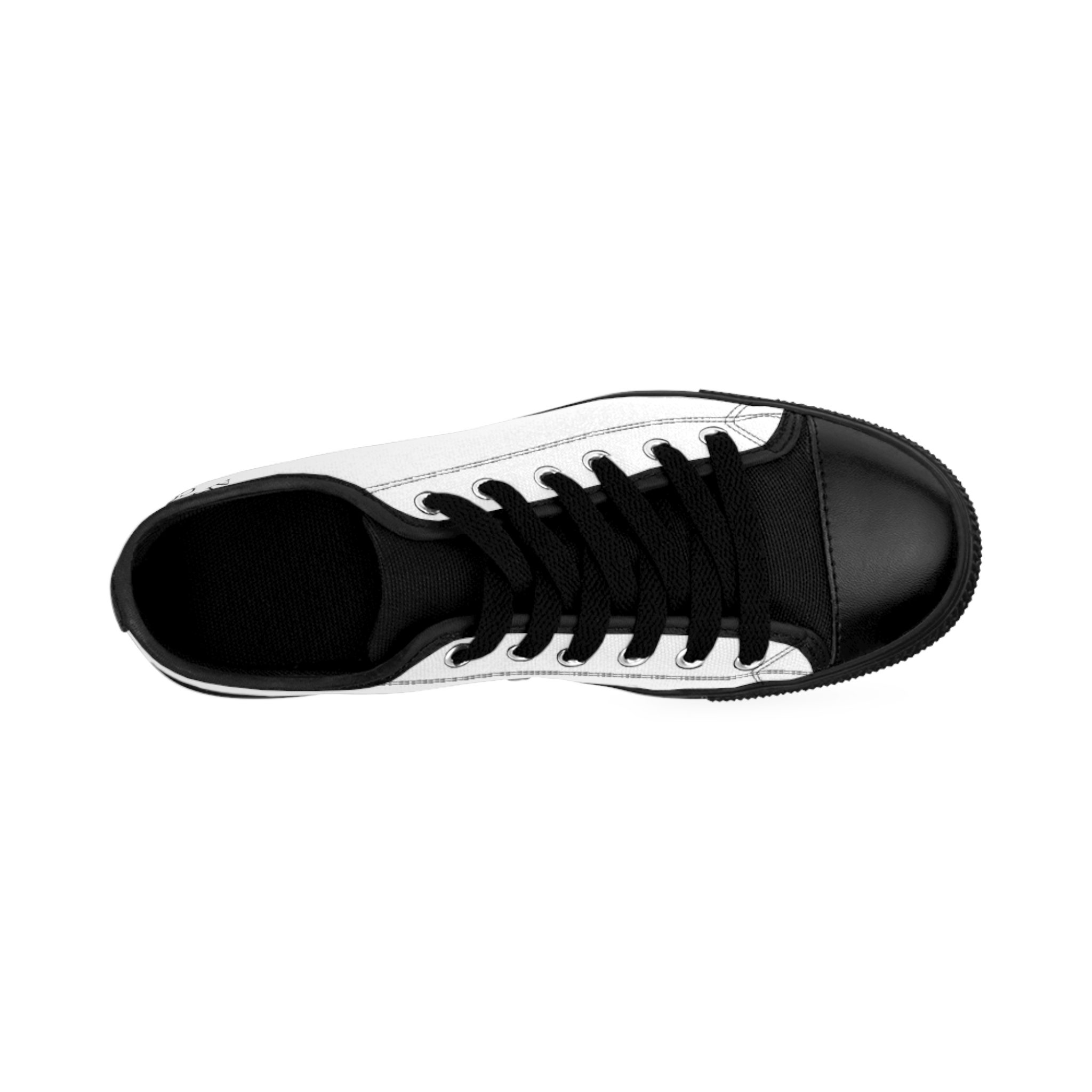 Classic Low-Top Sneakers — Black & White Canvas Trainers - Image 3