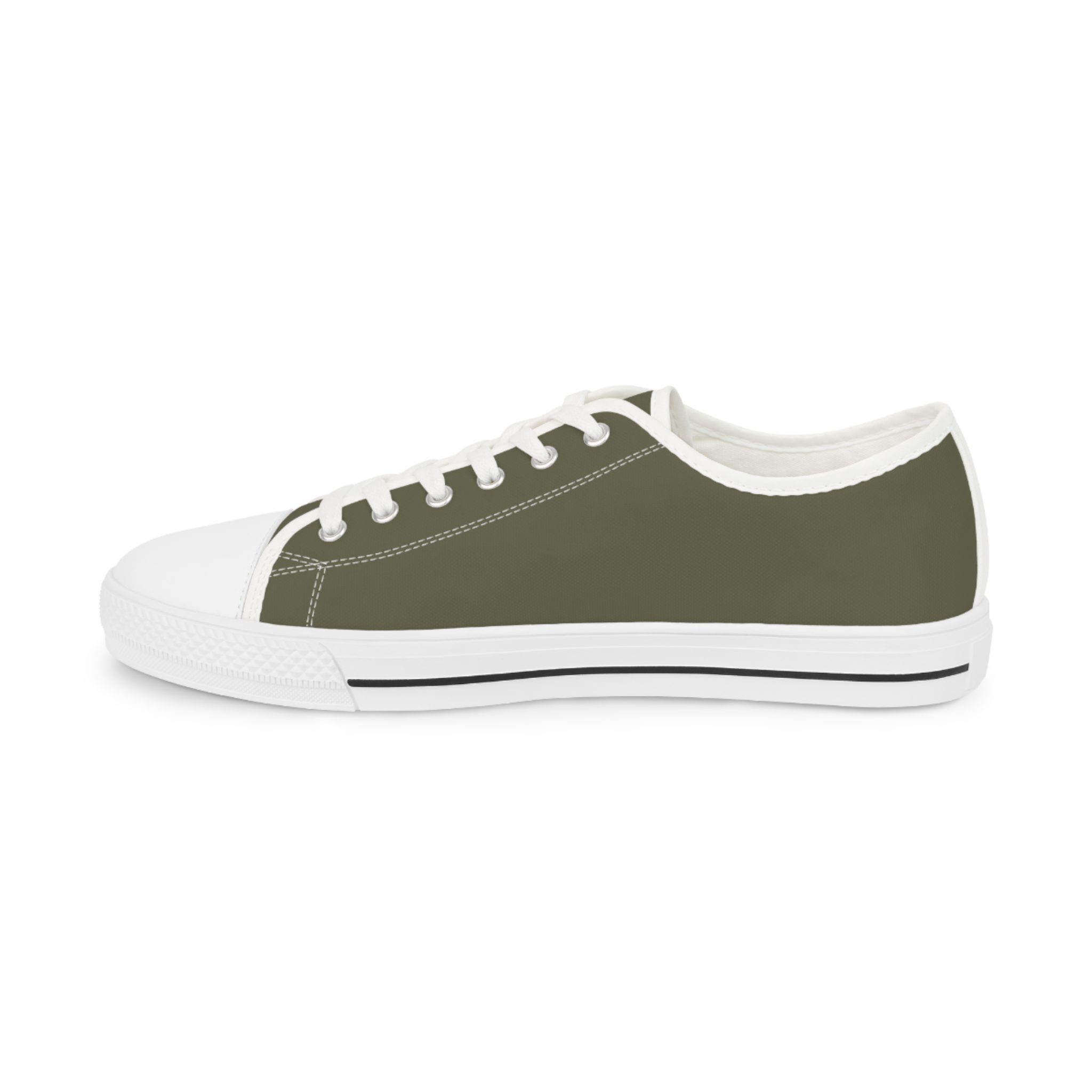 Olive Low Top Sneakers — Casual Canvas Trainers - Image 4