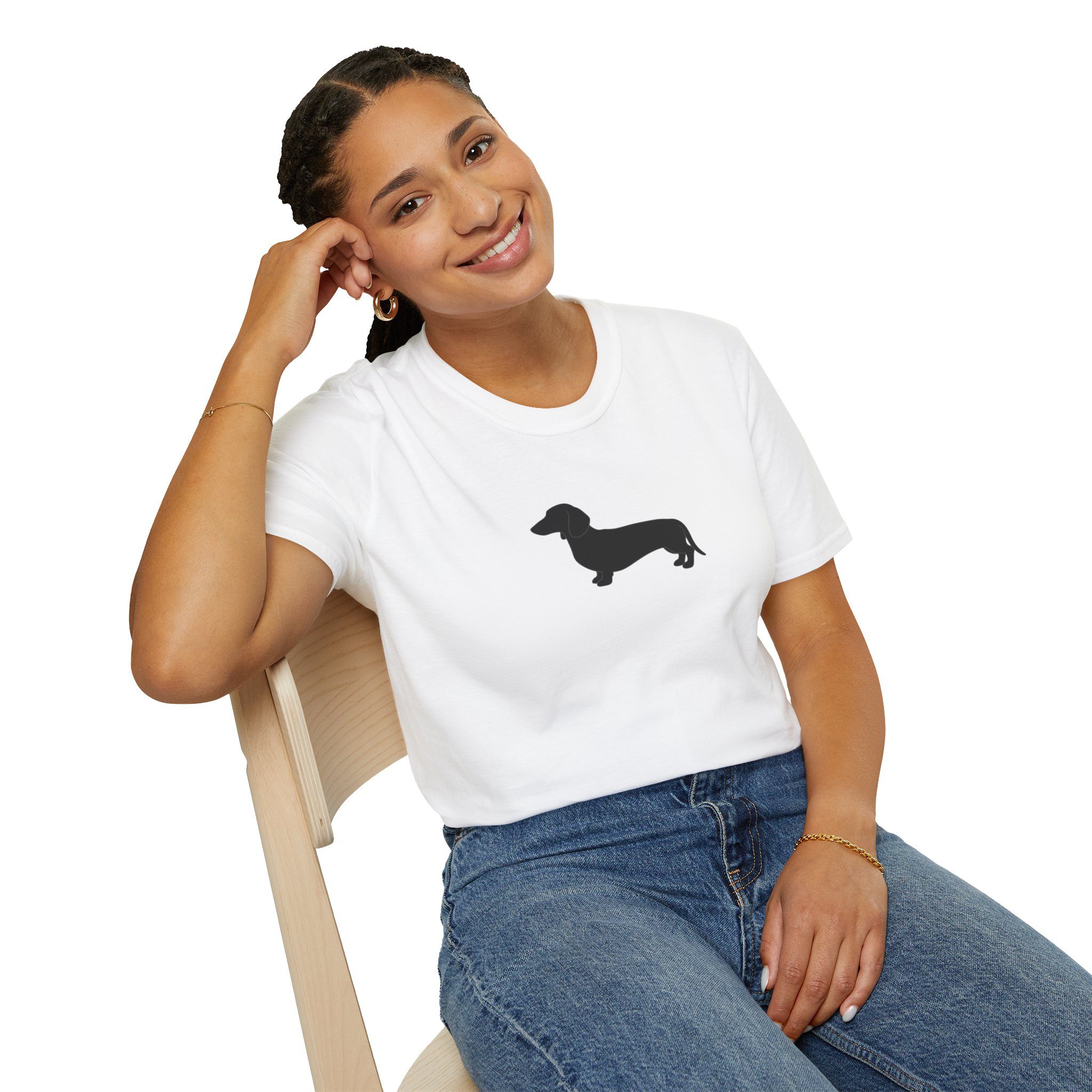 Dachshund Silhouette T-Shirt – Minimalist Sausage Dog Tee - Image 5