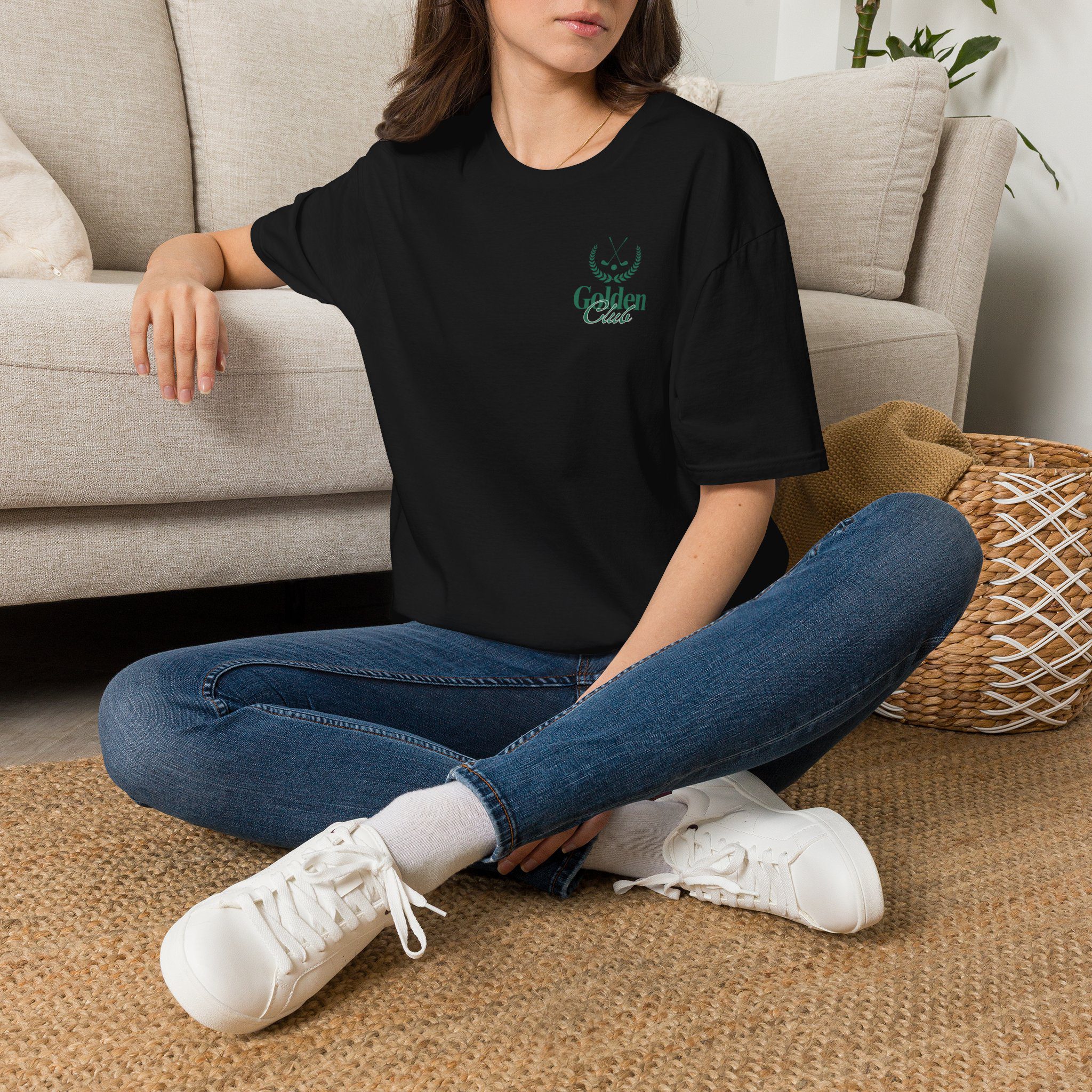 Golden Club T-Shirt — Minimal Leaf Logo Tee - Image 8