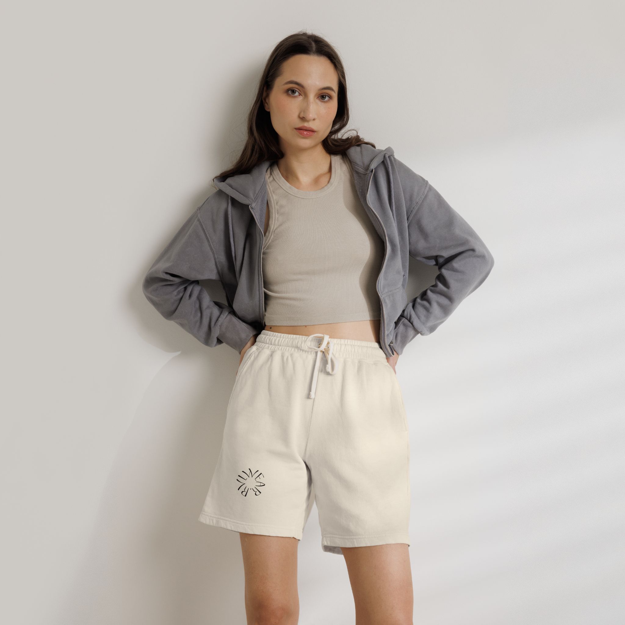 Lightweight Fleece Sweat Shorts — Minimal Sunburst Pocket Graphic - Image 5