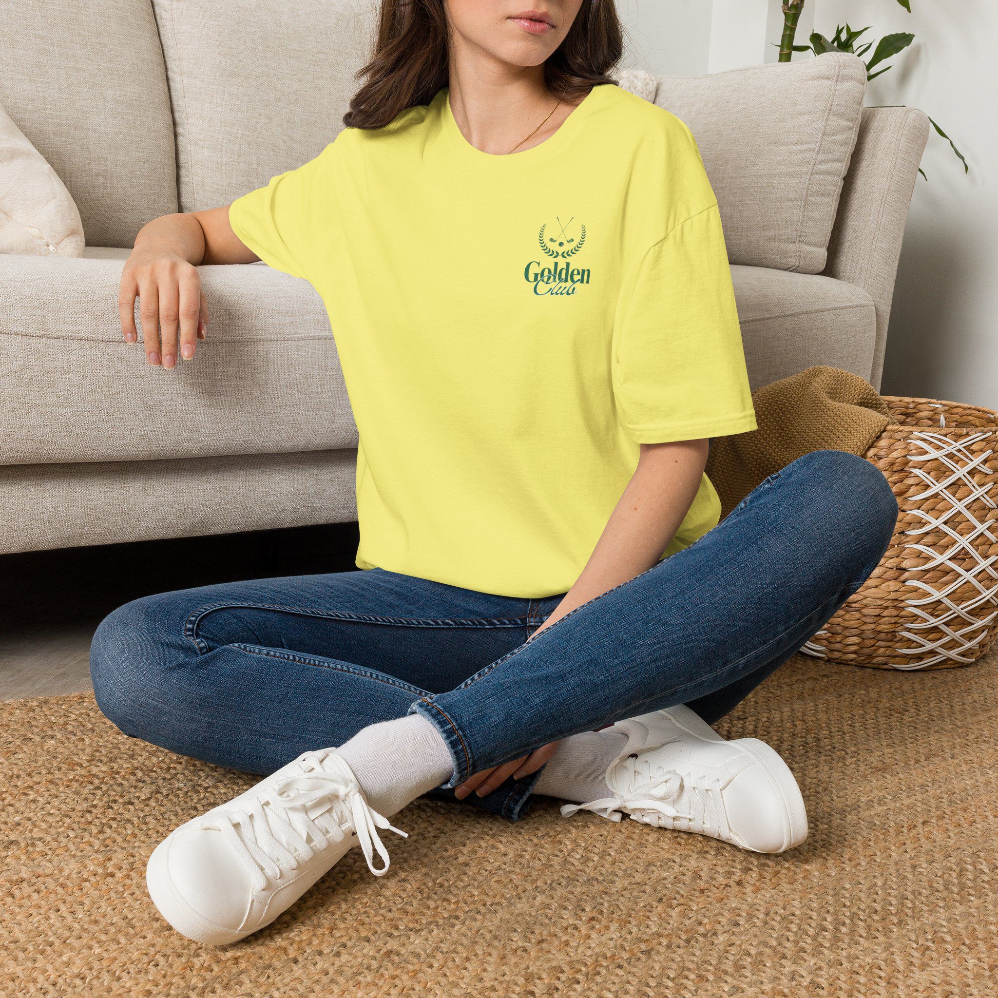 Golden Club T-Shirt — Minimal Leaf Logo Tee - Image 12