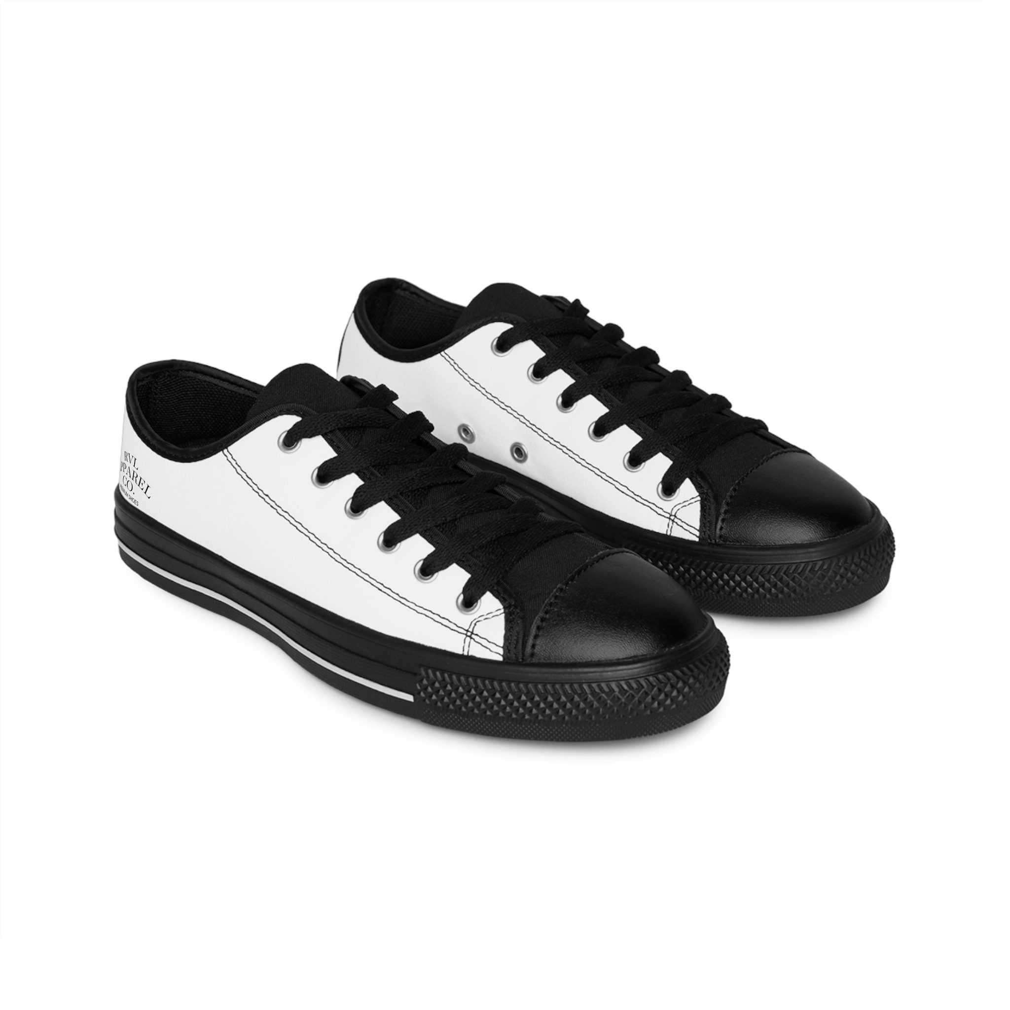 Classic Low-Top Sneakers — Black & White Canvas Trainers