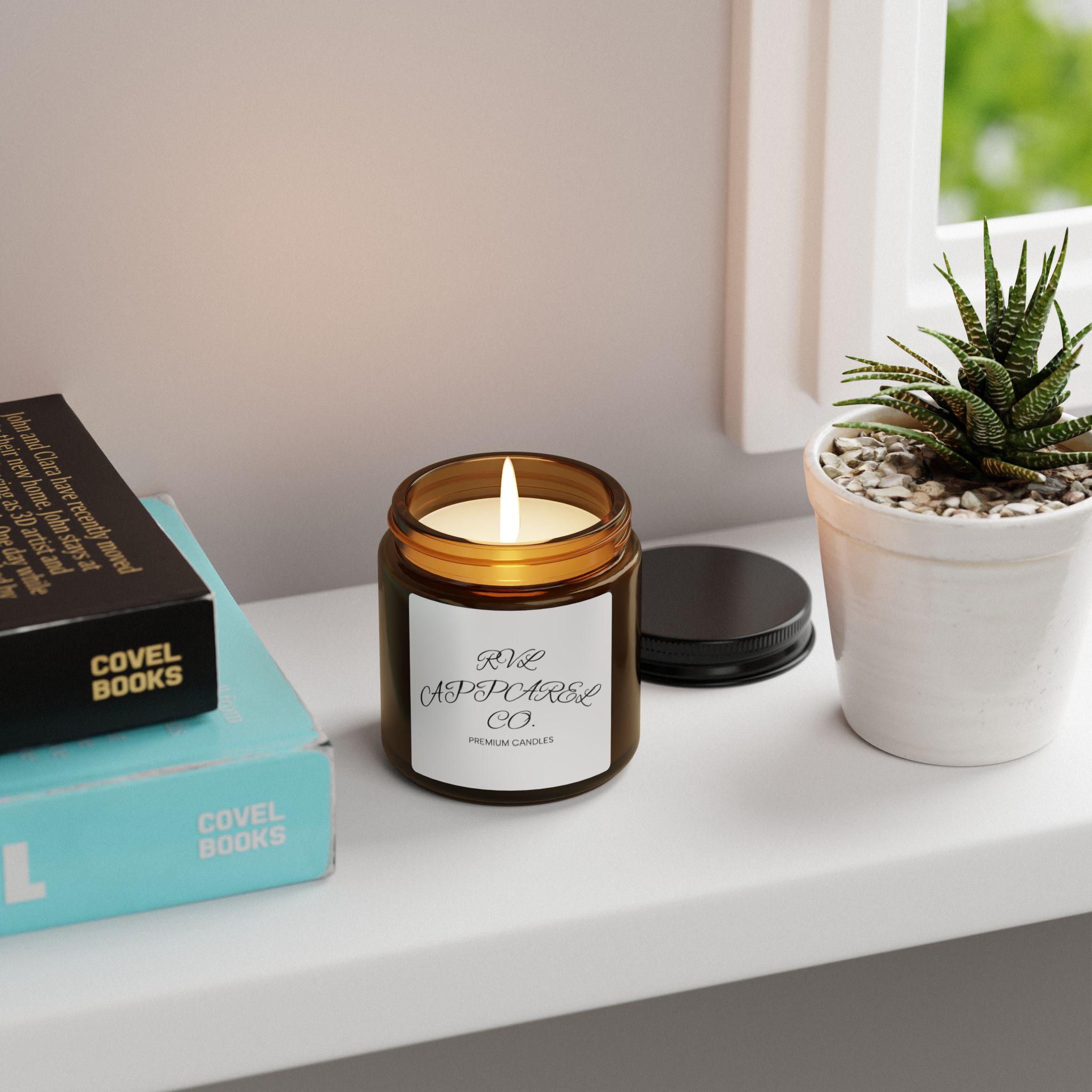 Amber Jar Soy Candle — Hand-Poured Scented Candle (Multi-Size) - Image 4