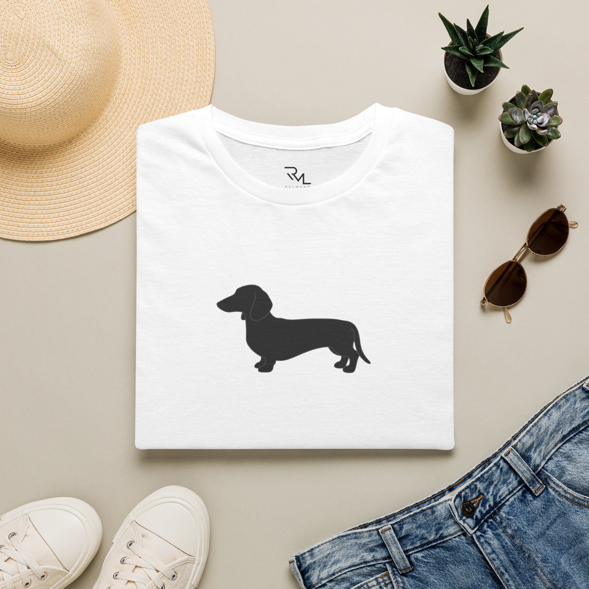 Dachshund Silhouette T-Shirt – Minimalist Sausage Dog Tee - Image 3