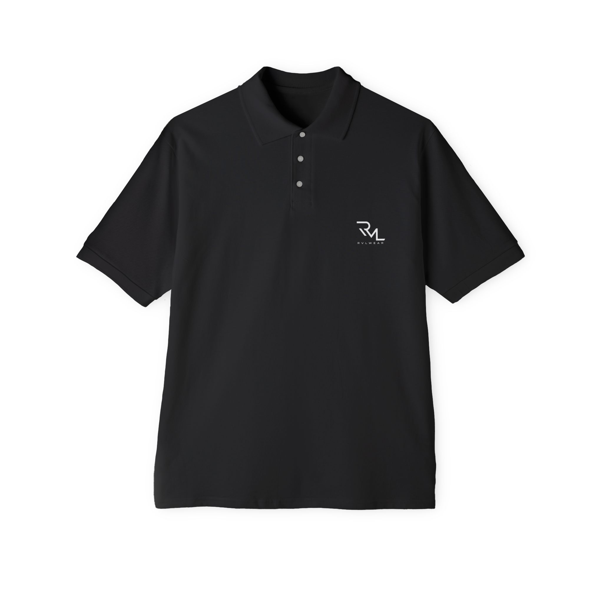 Men's White Piqué Polo Shirt — Minimal Monogram Chest Logo, Classic Golf & Casual Wear - Image 6