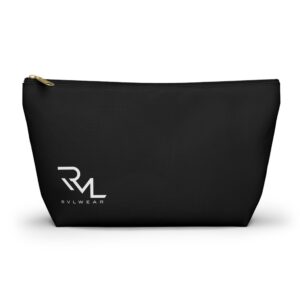 Black Logo Accessory Pouch — T-Bottom Cosmetic Bag