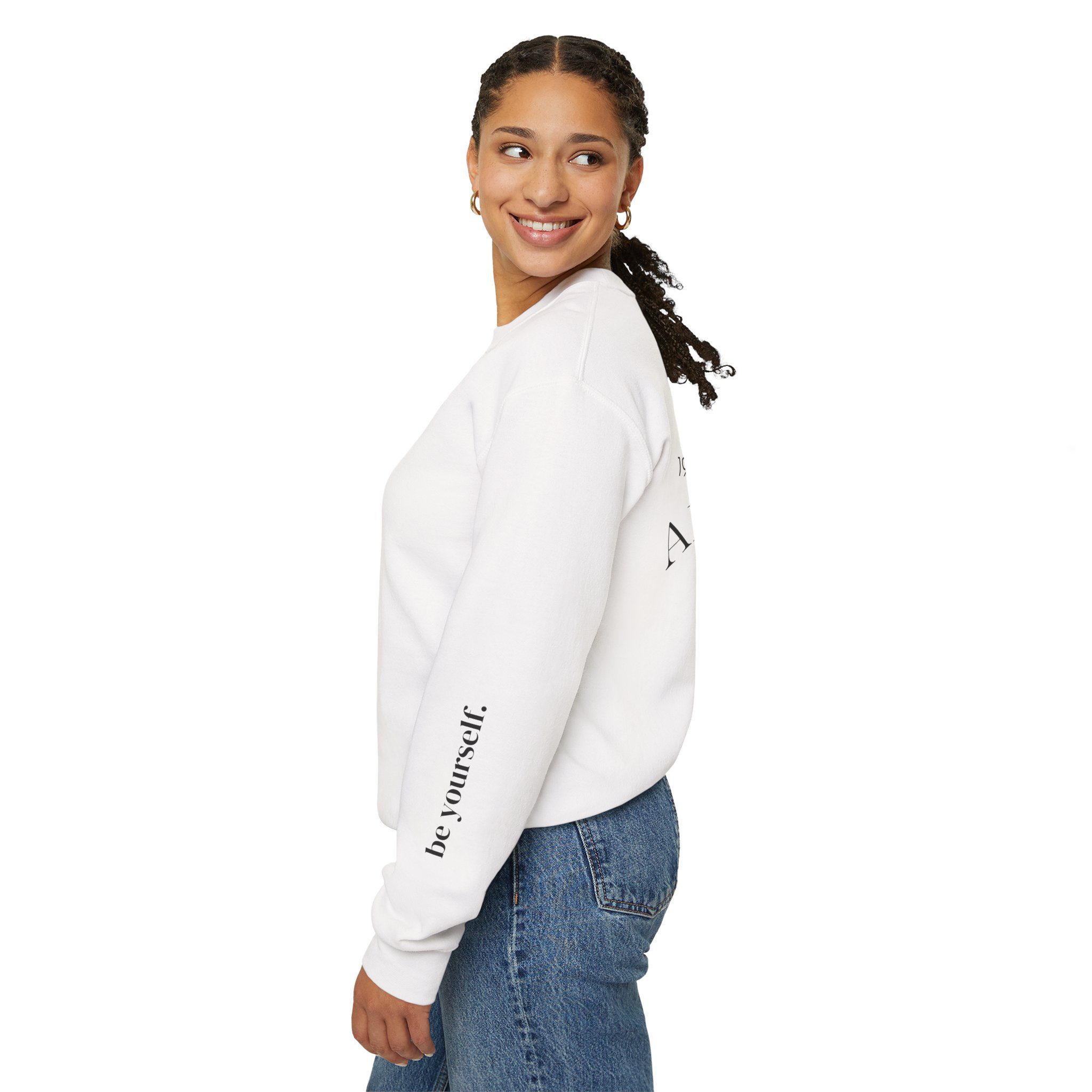 RVL Apparel Co. Crewneck Sweatshirt — Minimal Logo White Pullover - Image 6