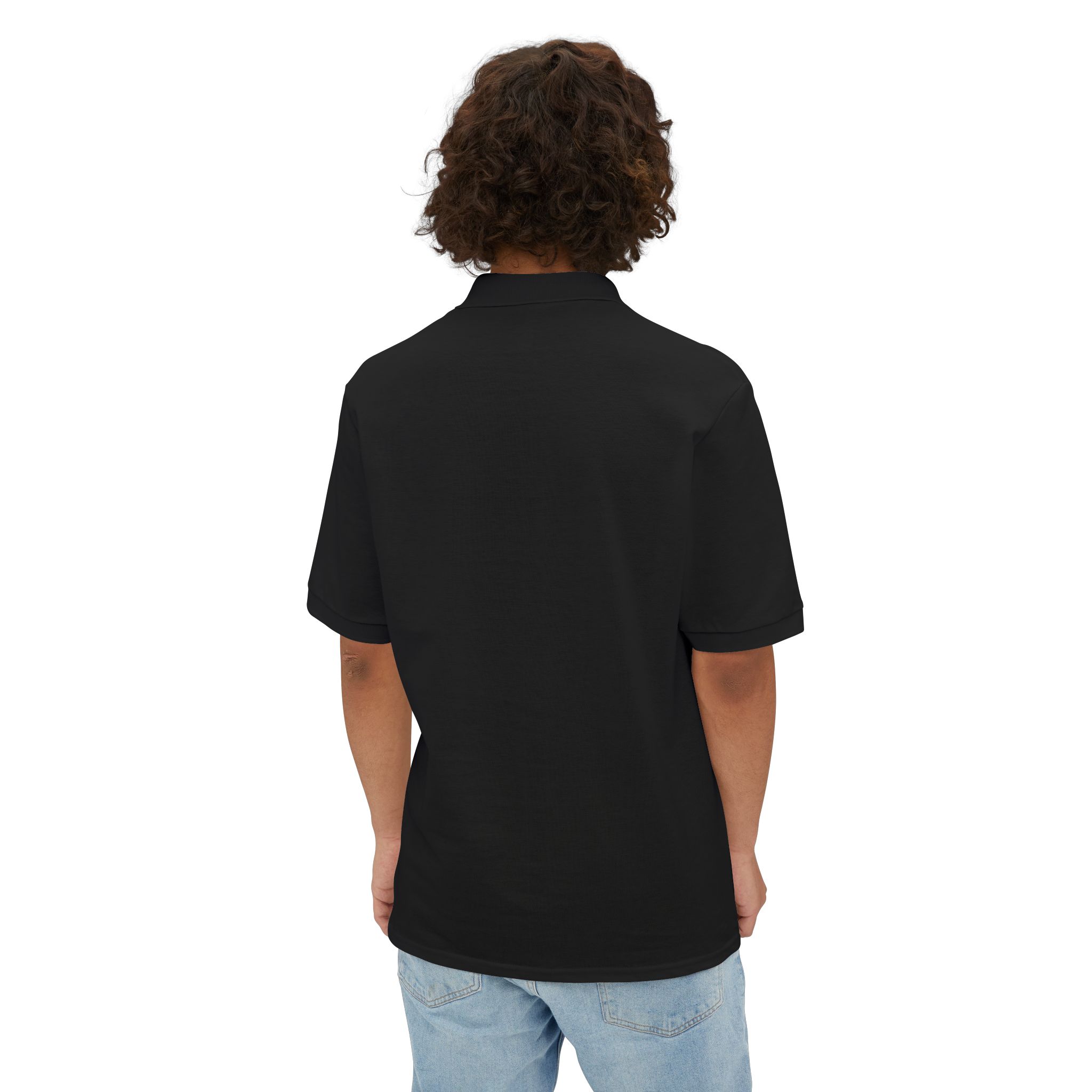 Men's White Piqué Polo Shirt — Minimal Monogram Chest Logo, Classic Golf & Casual Wear - Image 9