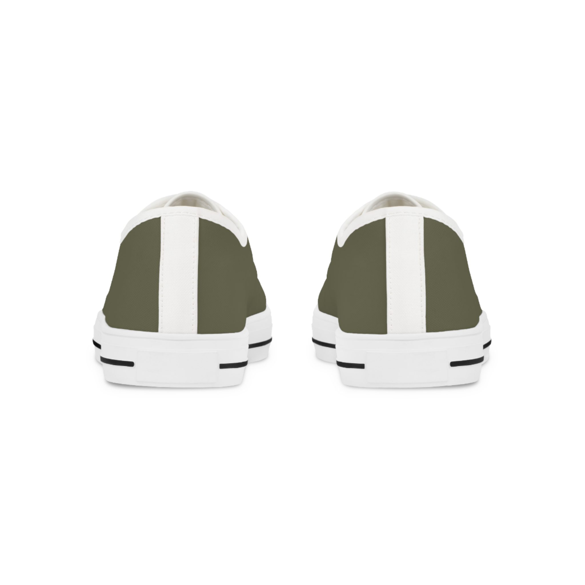 Olive Low Top Sneakers — Casual Canvas Trainers - Image 3
