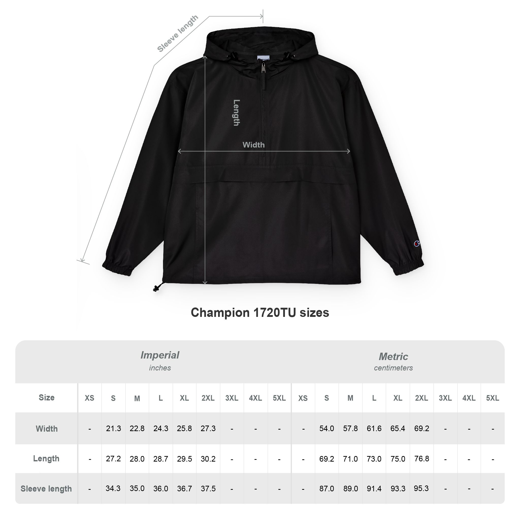 Packable Champion Anorak Jacket — Black Lightweight Windbreaker - Image 12