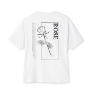 Rose Graphic Tee — Minimalist Monochrome Back Print
