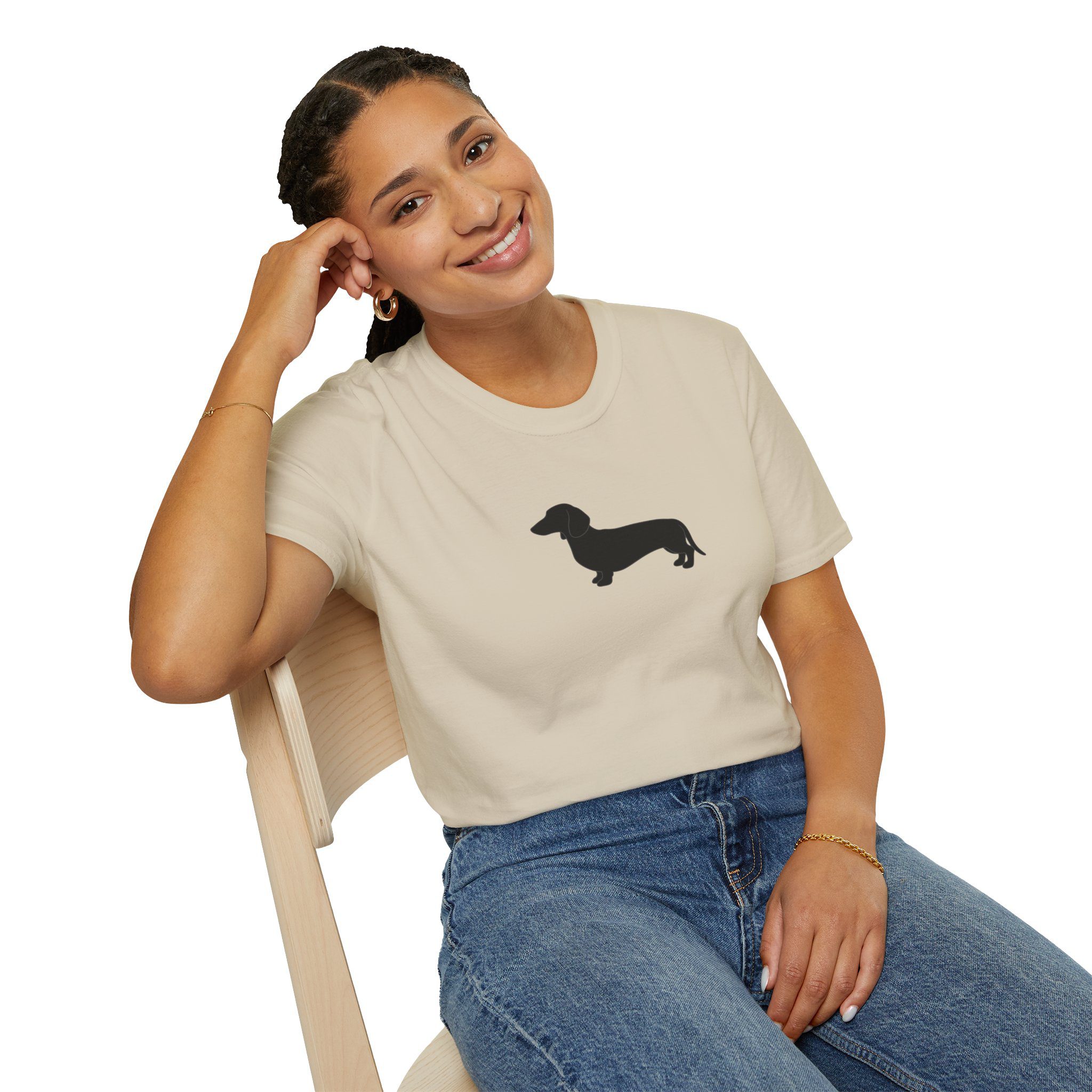 Dachshund Silhouette T-Shirt – Minimalist Sausage Dog Tee - Image 15