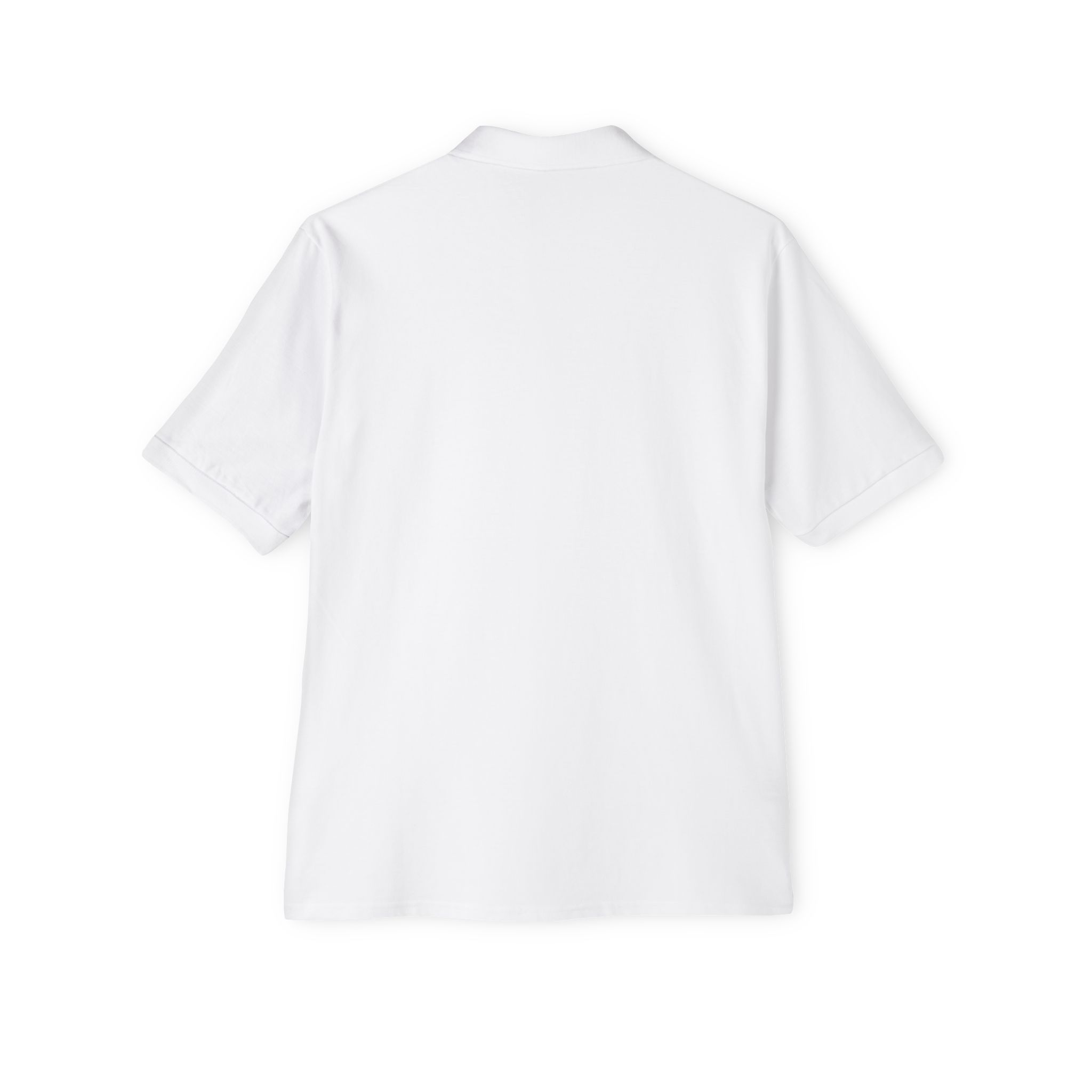 Men's White Piqué Polo Shirt — Minimal Monogram Chest Logo, Classic Golf & Casual Wear - Image 3