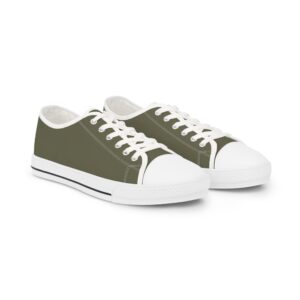 Olive Low Top Sneakers — Casual Canvas Trainers